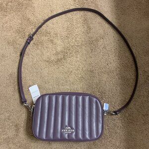 NWT Coach Puffy Linear Quilted Jes Crossbody Bag (Amethyst)